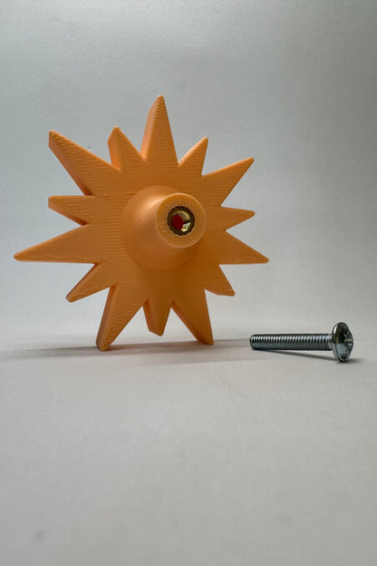 Turuncu Güneş Dolap Kulpu - Çocuk Odası, Mutfak ve Banyo İçin Canlı ve Dayanıklı Mobilya Kulp