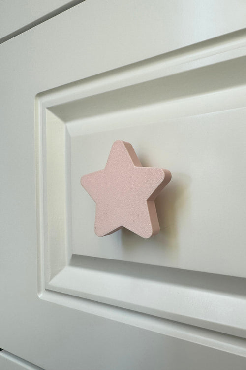 Pembe Yıldız Dolap Kulpu - Çocuk Odası, Mutfak, Banyo İçin Şık, Dayanıklı ve Sevimli Mobilya Kulp