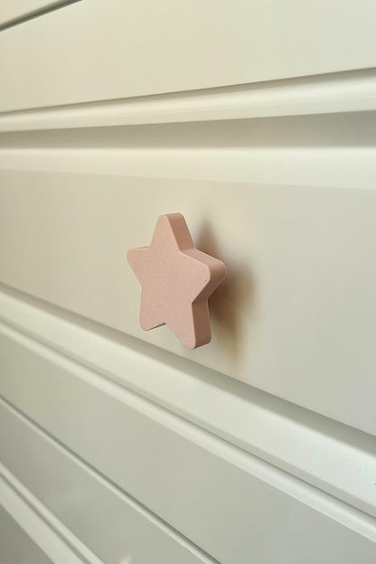 Pembe Yıldız Dolap Kulpu - Çocuk Odası, Mutfak, Banyo İçin Şık, Dayanıklı ve Sevimli Mobilya Kulp