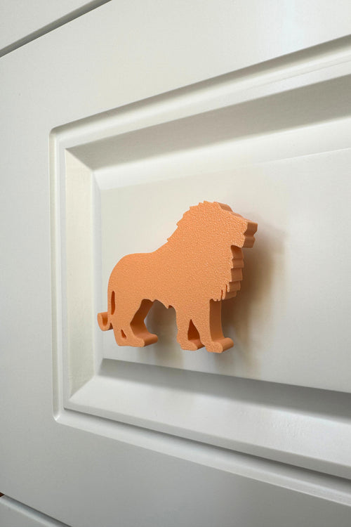 Turuncu Aslan Dolap Kulpu - Çocuk Odası, Mutfak ve Banyo İçin Canlı, Eğlenceli ve Dayanıklı Kulp