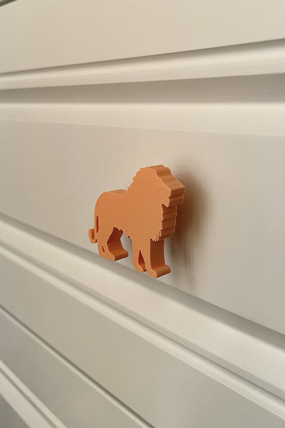 Turuncu Aslan Dolap Kulpu - Çocuk Odası, Mutfak ve Banyo İçin Canlı, Eğlenceli ve Dayanıklı Kulp
