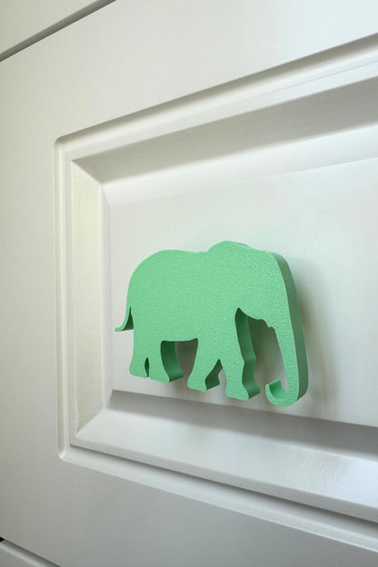 Yeşil Fil Dolap Kulpu - Çocuk Odası, Mutfak ve Banyo İçin Modern, Şık ve Dayanıklı Mobilya Kulp