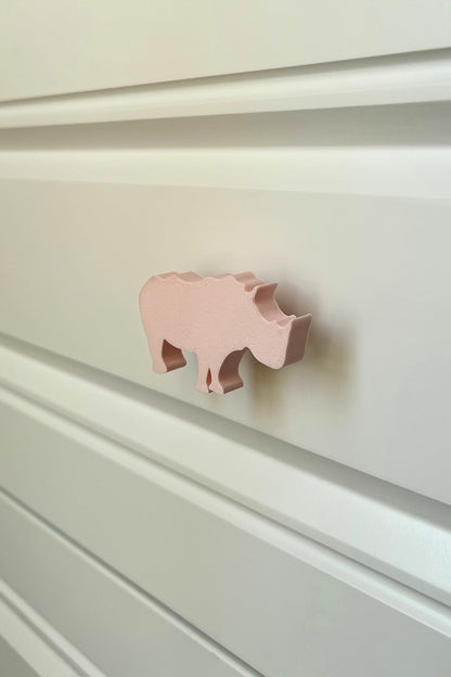 Pembe Gergedan Dolap Kulpu - Çocuk Odası, Mutfak ve Banyo İçin Modern, Şık ve Dayanıklı Mobilya Kulp