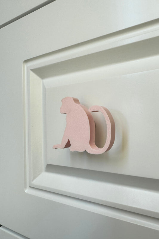 Pembe Maymun Dolap Kulpu - Çocuk Odası, Mutfak ve Banyo İçin Modern, Şık ve Dayanıklı Mobilya Kulp