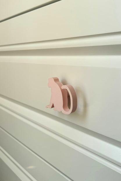 Pembe Maymun Dolap Kulpu - Çocuk Odası, Mutfak ve Banyo İçin Modern, Şık ve Dayanıklı Mobilya Kulp