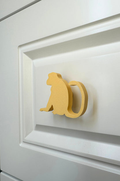 Sarı Maymun Dolap Kulpu - Çocuk Odası, Mutfak ve Banyo İçin Modern, Şık ve Dayanıklı Mobilya Kulp