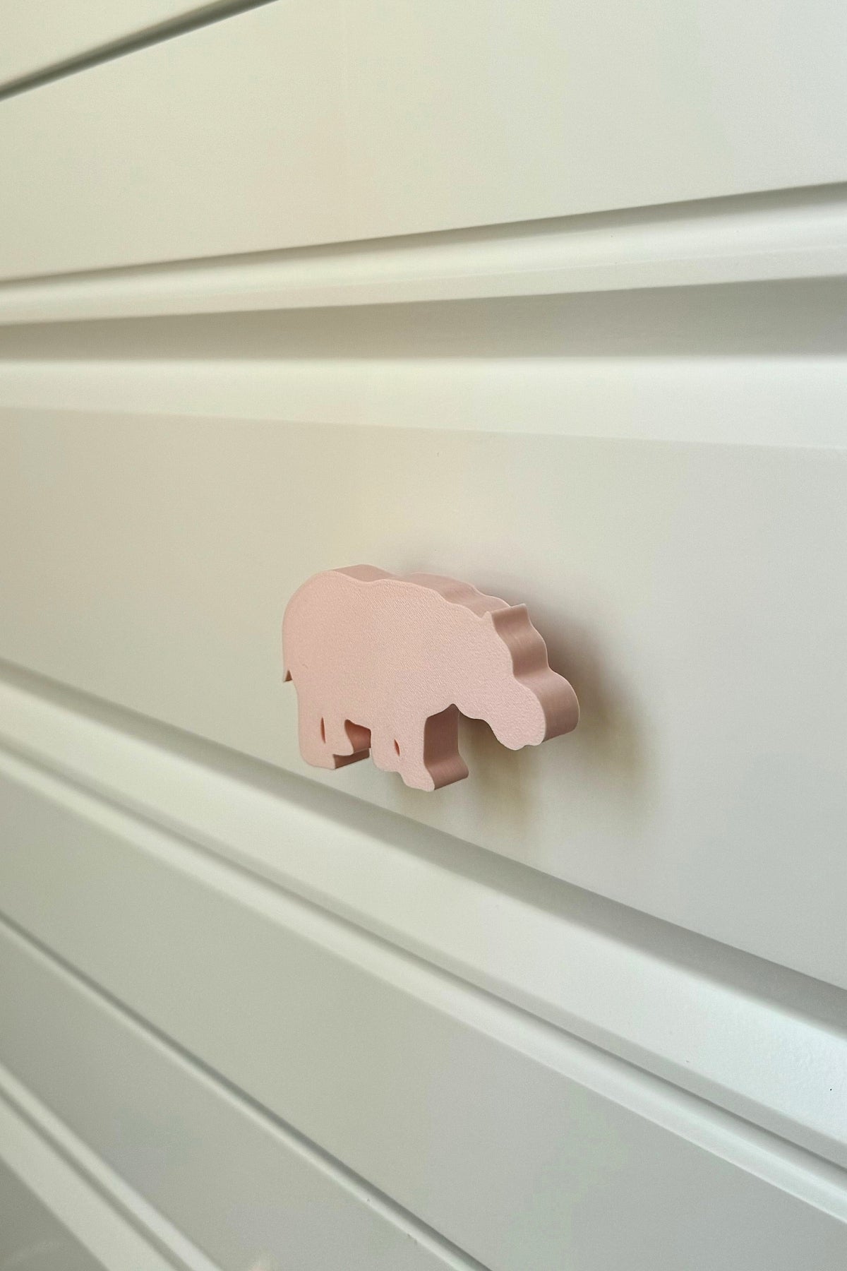 Pembe Hipopotam Dolap Kulpu - Çocuk Odası, Mutfak ve Banyo İçin Modern, Dayanıklı Mobilya Kulp