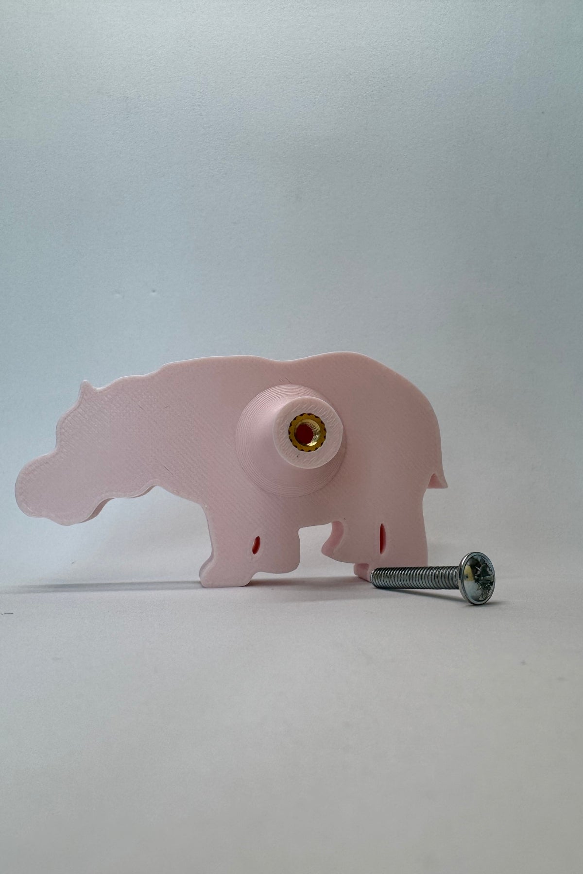 Pembe Hipopotam Dolap Kulpu - Çocuk Odası, Mutfak ve Banyo İçin Modern, Dayanıklı Mobilya Kulp