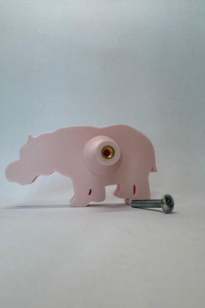 Pembe Hipopotam Dolap Kulpu - Çocuk Odası, Mutfak ve Banyo İçin Modern, Dayanıklı Mobilya Kulp